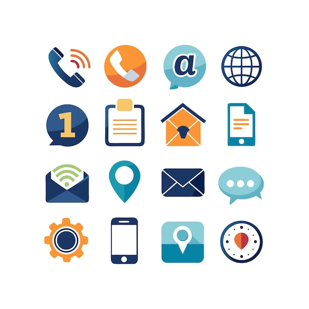 Colección de conjuntos de iconos de contacto para sitios web y aplicaciones móviles