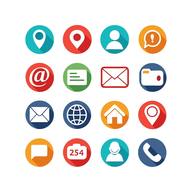 Colección de conjuntos de iconos de contacto para sitios web y aplicaciones móviles