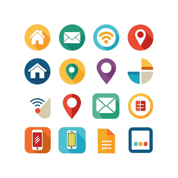 Colección de conjuntos de iconos de contacto para sitios web y aplicaciones móviles