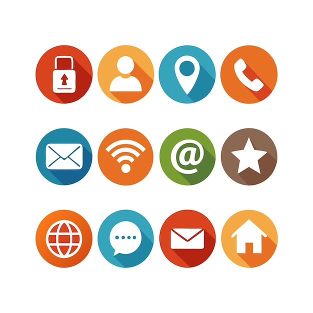 Colección de conjuntos de iconos de contacto para sitios web y aplicaciones móviles