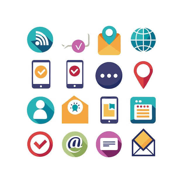 Colección de conjuntos de iconos de contacto para sitios web y aplicaciones móviles