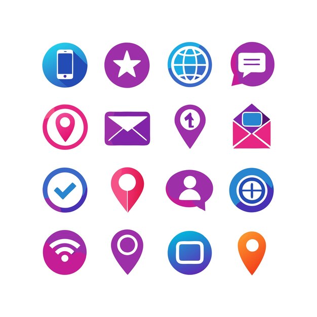 Colección de conjuntos de iconos de contacto para sitios web y aplicaciones móviles