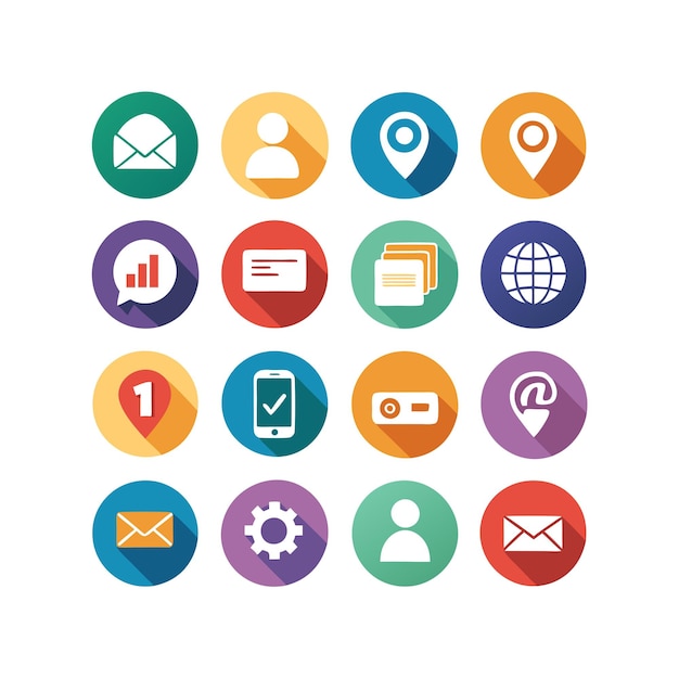 Colección de conjuntos de iconos de contacto para sitios web y aplicaciones móviles