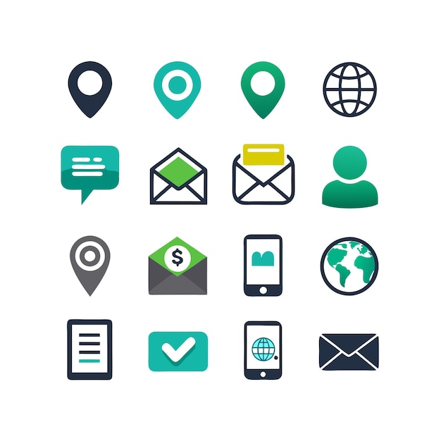 Colección de conjuntos de iconos de contacto para sitios web y aplicaciones móviles