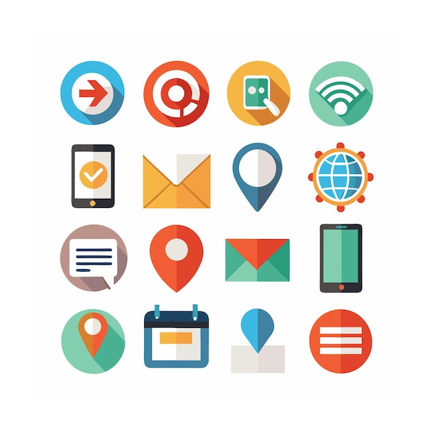 Colección de conjuntos de iconos de contacto para sitios web y aplicaciones móviles