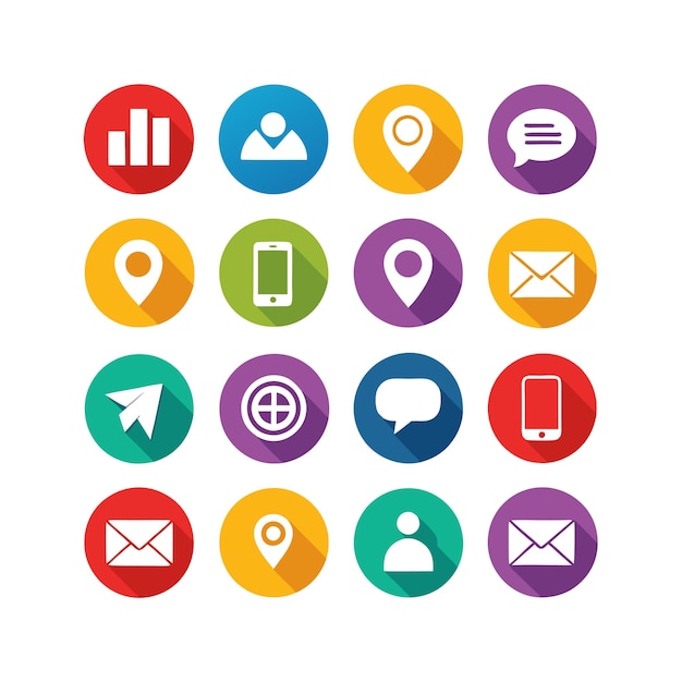 Colección de conjuntos de iconos de contacto para sitios web y aplicaciones móviles