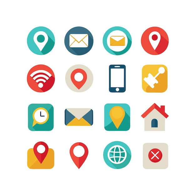 Colección de conjuntos de iconos de contacto para sitios web y aplicaciones móviles