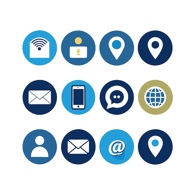 Colección de conjuntos de iconos de contacto para sitios web y aplicaciones móviles
