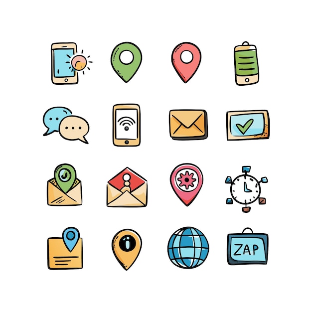 Colección de conjuntos de iconos de contacto para sitios web y aplicaciones móviles