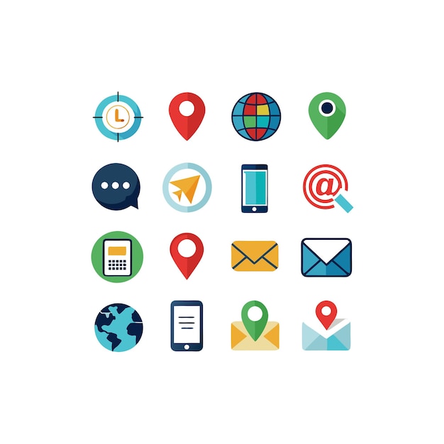 Colección de conjuntos de iconos de contacto para sitios web y aplicaciones móviles