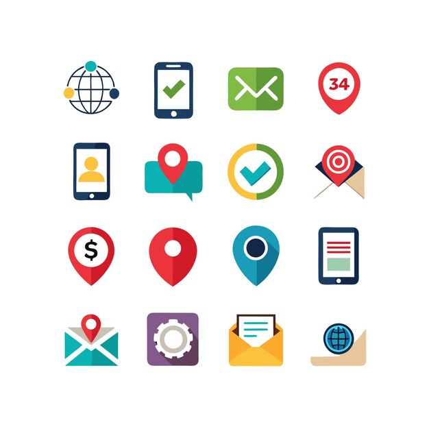 Colección de conjuntos de iconos de contacto para sitios web y aplicaciones móviles