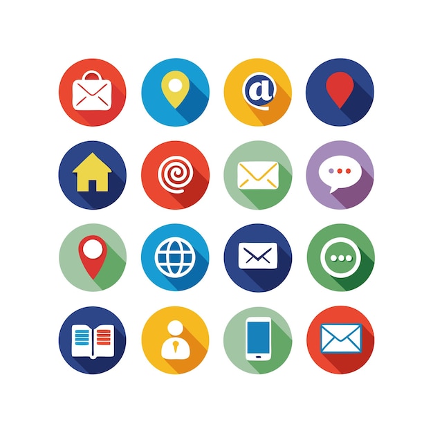 Colección de conjuntos de iconos de contacto para sitios web y aplicaciones móviles