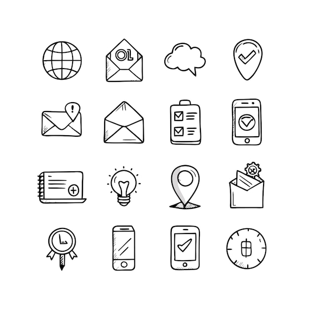 Colección de conjuntos de iconos de contacto para sitios web y aplicaciones móviles
