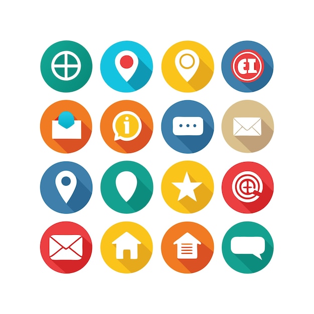 Colección de conjuntos de iconos de contacto para sitios web y aplicaciones móviles