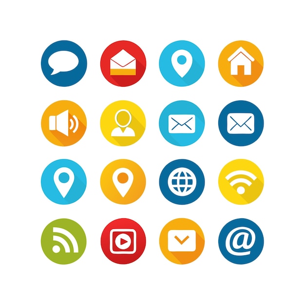 Colección de conjuntos de iconos de contacto para sitios web y aplicaciones móviles