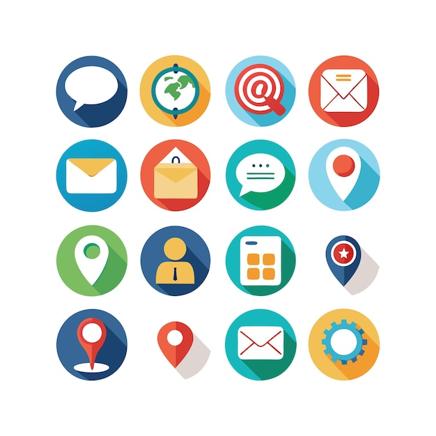 Colección de conjuntos de iconos de contacto para sitios web y aplicaciones móviles