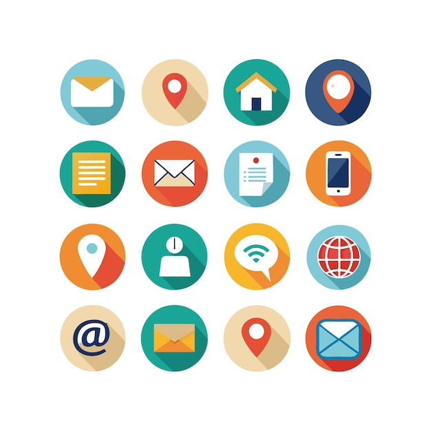 Colección de conjuntos de iconos de contacto para sitios web y aplicaciones móviles