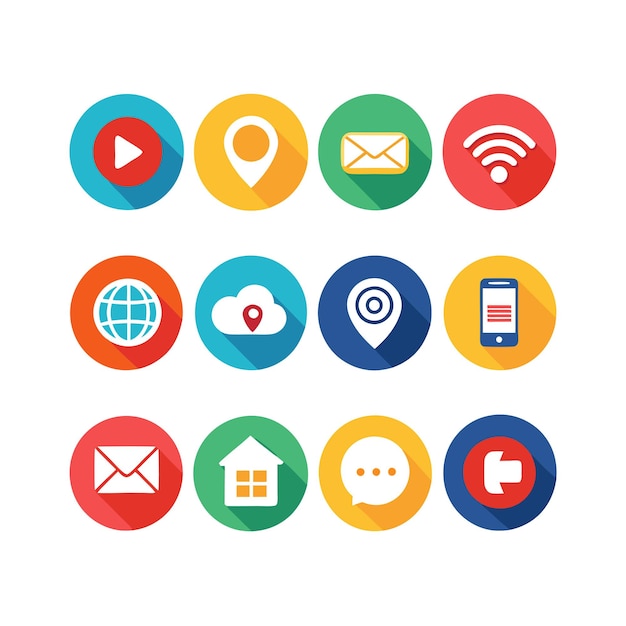 Colección de conjuntos de iconos de contacto para sitios web y aplicaciones móviles