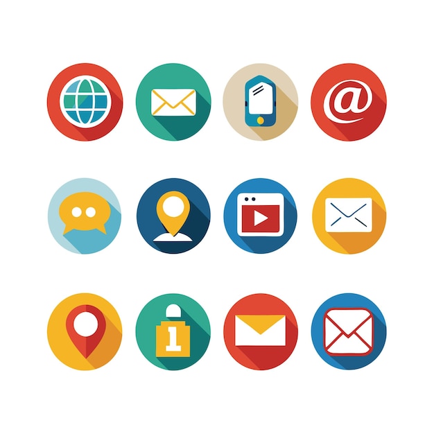 Colección de conjuntos de iconos de contacto para sitios web y aplicaciones móviles