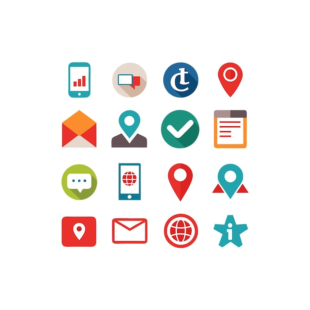 Colección de conjuntos de iconos de contacto para sitios web y aplicaciones móviles