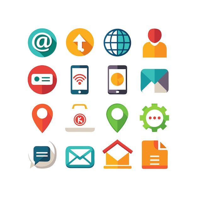 Colección de conjuntos de iconos de contacto para sitios web y aplicaciones móviles