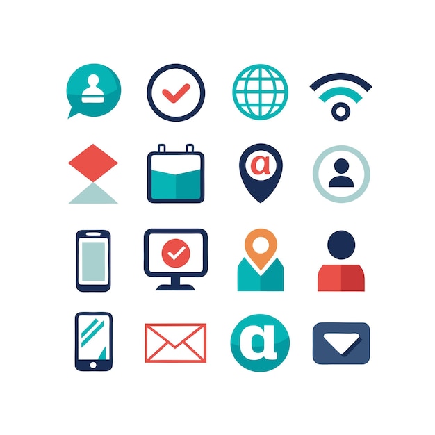 Colección de conjuntos de iconos de contacto para sitios web y aplicaciones móviles