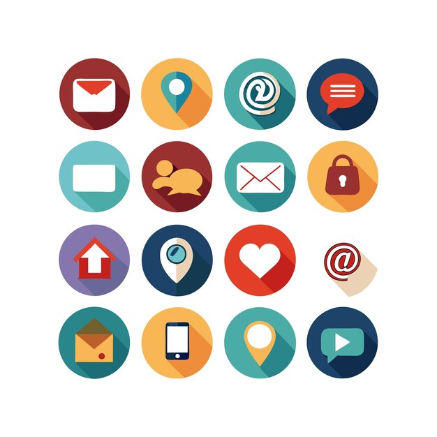 Colección de conjuntos de iconos de contacto para sitios web y aplicaciones móviles
