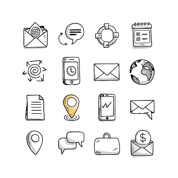 Colección de conjuntos de iconos de contacto para sitios web y aplicaciones móviles