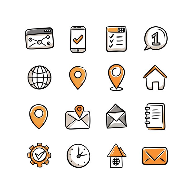 Colección de conjuntos de iconos de contacto para sitios web y aplicaciones móviles
