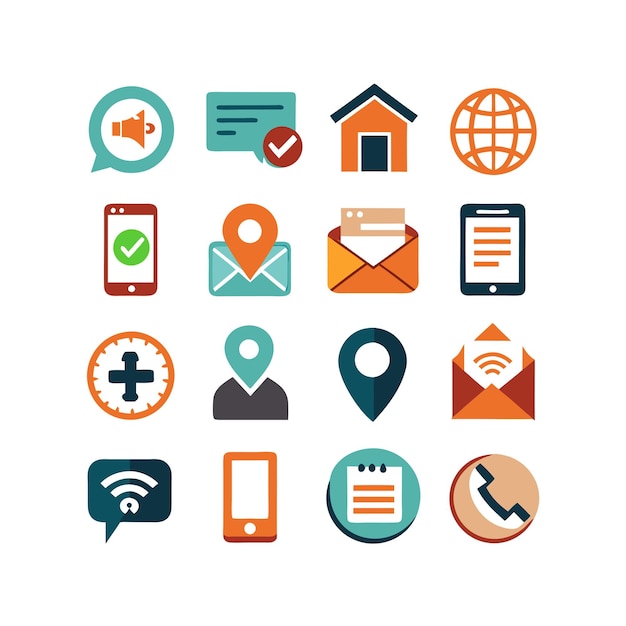 Colección de conjuntos de iconos de contacto para sitios web y aplicaciones móviles