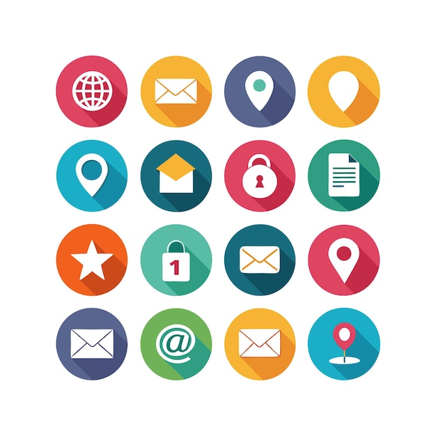 Colección de conjuntos de iconos de contacto para sitios web y aplicaciones móviles