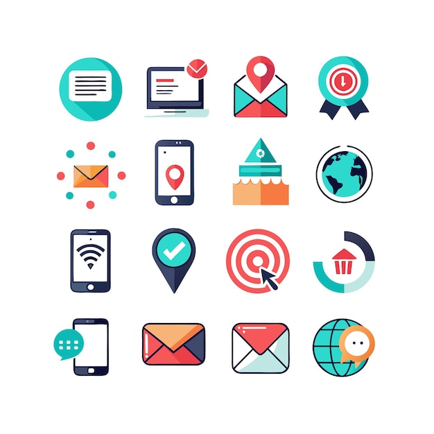 Colección de conjuntos de iconos de contacto para sitios web y aplicaciones móviles