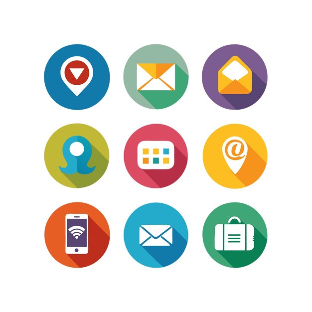 Colección de conjuntos de iconos de contacto para sitios web y aplicaciones móviles