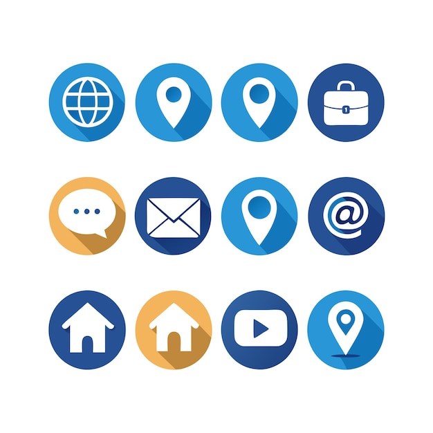 Colección de conjuntos de iconos de contacto para sitios web y aplicaciones móviles