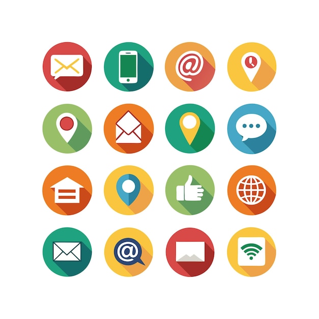 Colección de conjuntos de iconos de contacto para sitios web y aplicaciones móviles