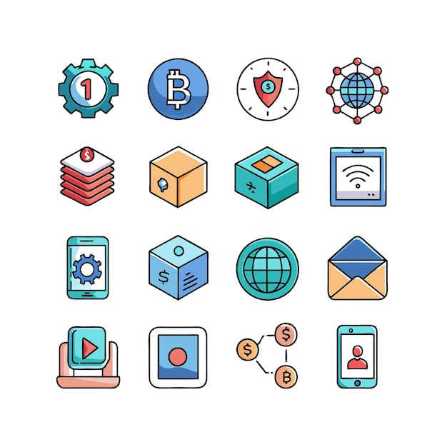 Colección de conjuntos de iconos de contacto para sitios web y aplicaciones móviles