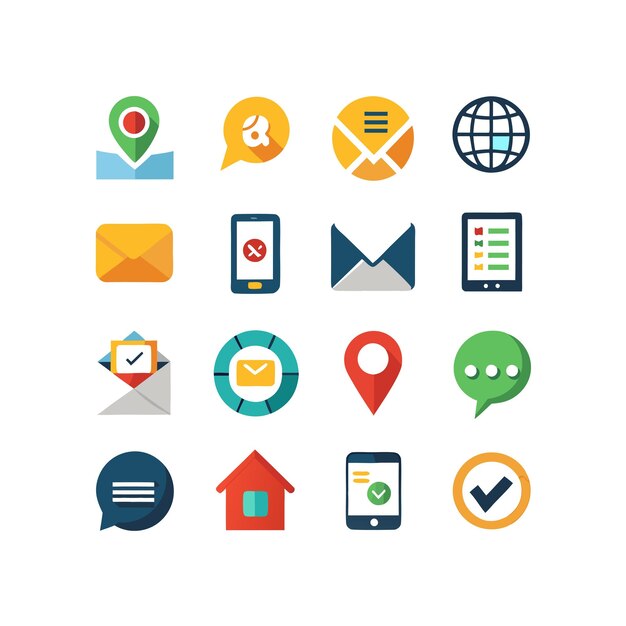 Colección de conjuntos de iconos de contacto para sitios web y aplicaciones móviles