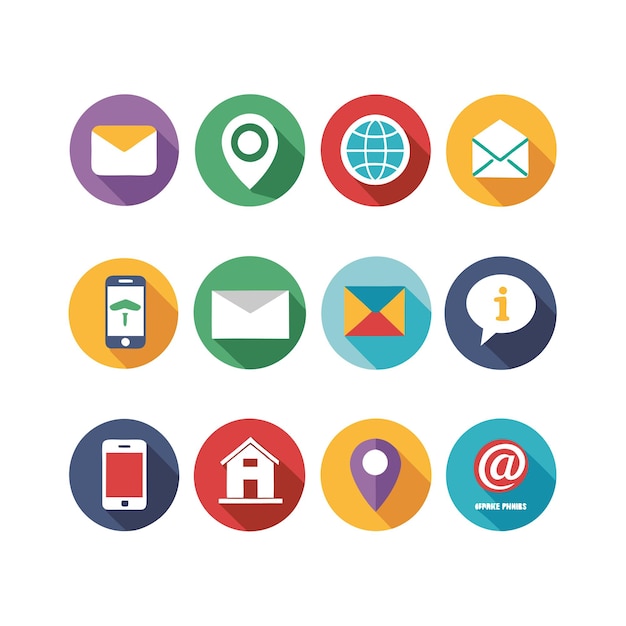 Colección de conjuntos de iconos de contacto para sitios web y aplicaciones móviles