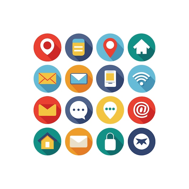 Colección de conjuntos de iconos de contacto para sitios web y aplicaciones móviles