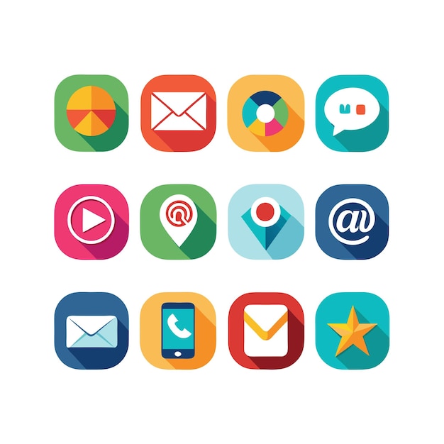 Colección de conjuntos de iconos de contacto para sitios web y aplicaciones móviles