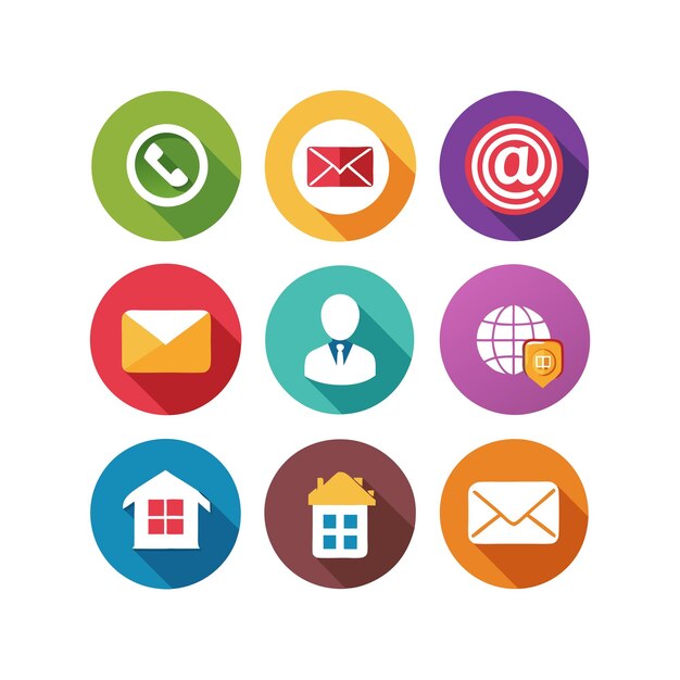 Colección de conjuntos de iconos de contacto para sitios web y aplicaciones móviles