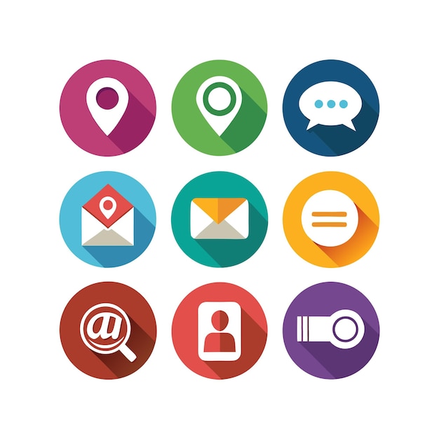 Colección de conjuntos de iconos de contacto para sitios web y aplicaciones móviles