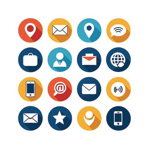 Colección de conjuntos de iconos de contacto para sitios web y aplicaciones móviles