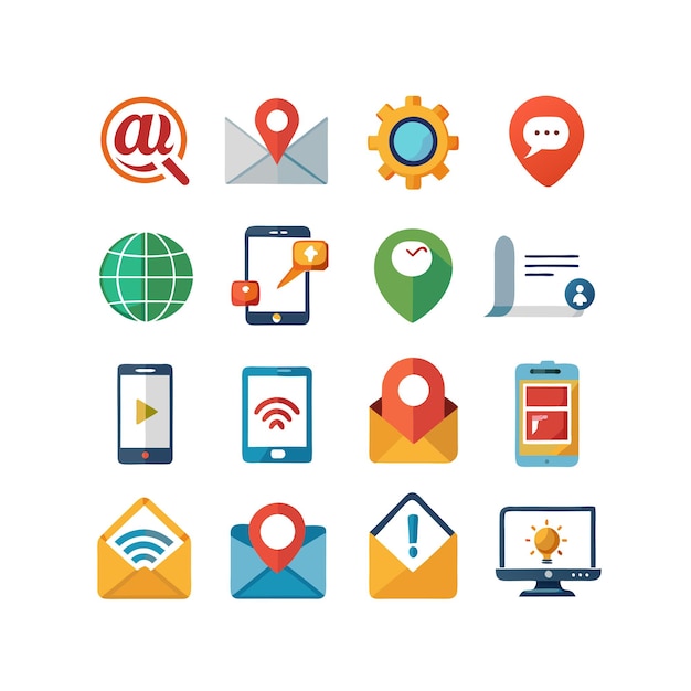 Colección de conjuntos de iconos de contacto para sitios web y aplicaciones móviles