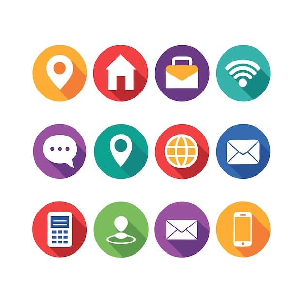 Colección de conjuntos de iconos de contacto para sitios web y aplicaciones móviles