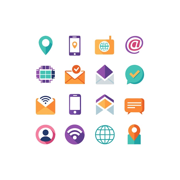 Colección de conjuntos de iconos de contacto para sitios web y aplicaciones móviles
