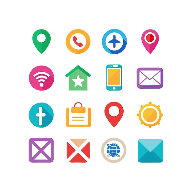 Colección de conjuntos de iconos de contacto para sitios web y aplicaciones móviles