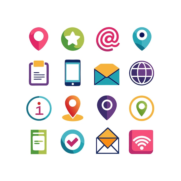 Colección de conjuntos de iconos de contacto para sitios web y aplicaciones móviles