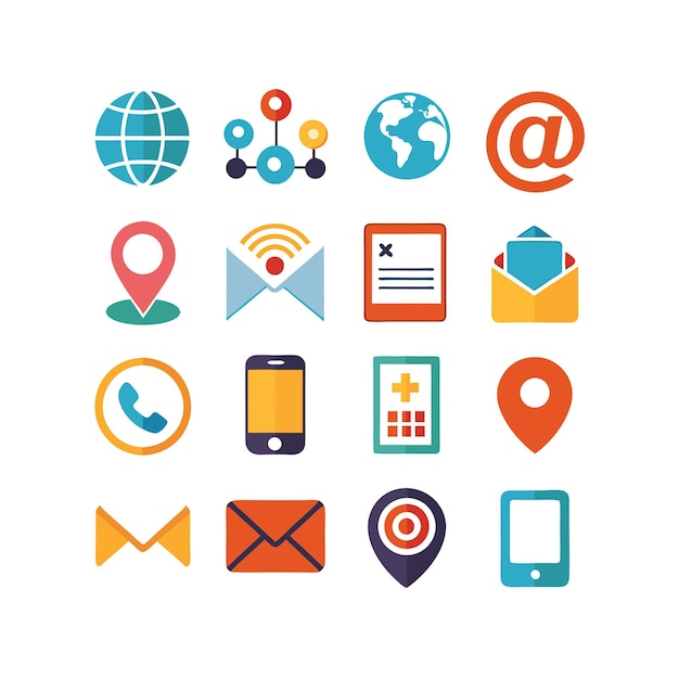 Colección de conjuntos de iconos de contacto para sitios web y aplicaciones móviles