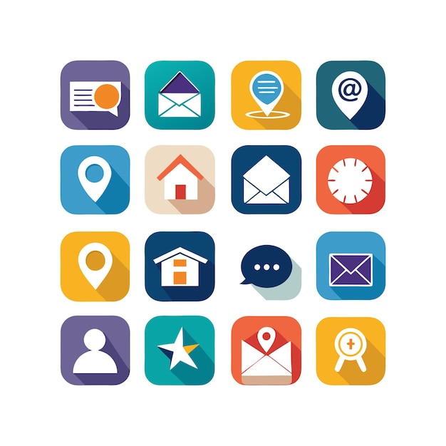 Colección de conjuntos de iconos de contacto para sitios web y aplicaciones móviles